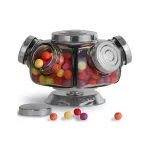 Baleiro de Vidro Médio Giratório com 5 Potes Boemia 275