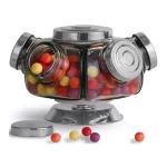 Baleiro de Vidro Grande Giratório com 5 Potes Boemia 273