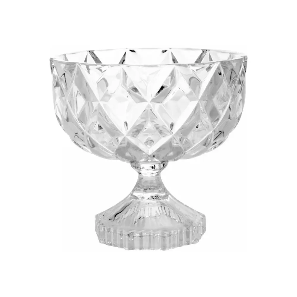 903.93.2050 Centro de Mesa de Cristal Deli Diamond com Pé Lyor 7501 - 18cm - Imagem 1