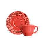 Xícara de Chá c/ Pires Vermelha Scalla 485426 - 200ml