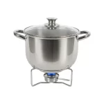 Rechaud Inox Redondo 5,7L com Tampa de Vidro e Fogareiro Brinox 1042/124 – Banho Maria