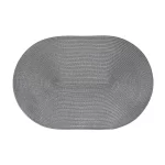 Jogo Americano Requinte Oval Cinza Bene Casa 051337 - 44x30cm