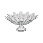Fruteira Centro de Mesa Folhas com Pé de Vidro Vitazza 1500 - 39cm