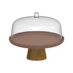 Boleira com Cúpula e Pé Marrom Martiplast BFB300 - 25cm