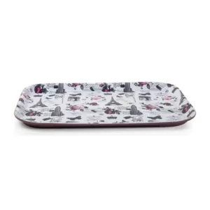 Bandeja Retangular Antiderrapante de Melamina Paris Marcamix GX8282 - 25x35cm