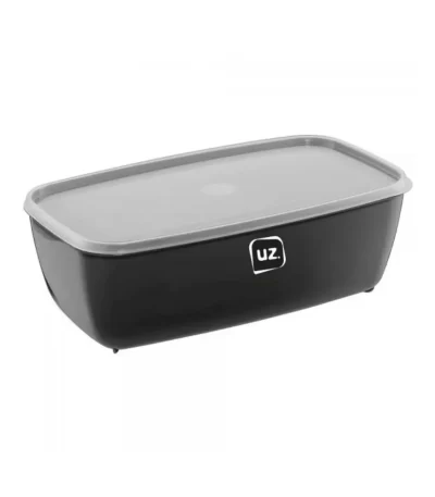 Pote de Plástico com Tampa Preto UZ UZ227 - 5L