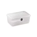 Pote Retangular Plático Transparente com Tampa UZ396 - 1L