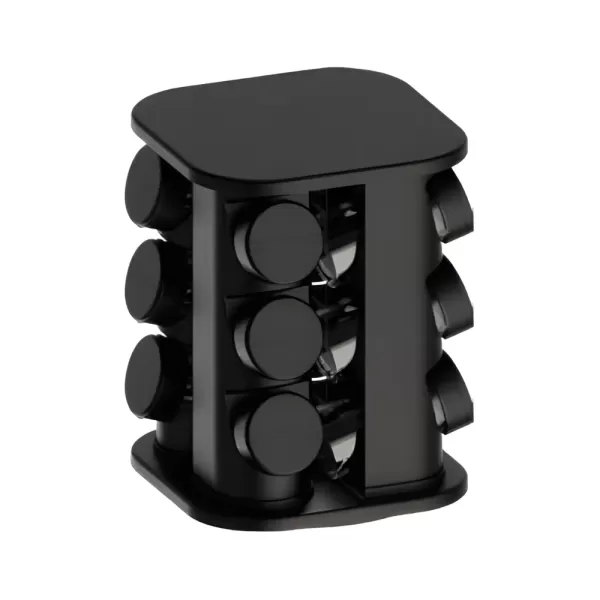 Porta Condimentos Giratório Preto Uniterm 71921 - 12 Potes