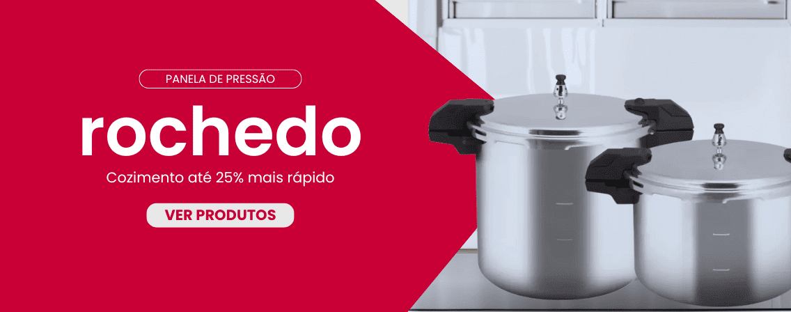 banner vermelho panela de pressão rochedo